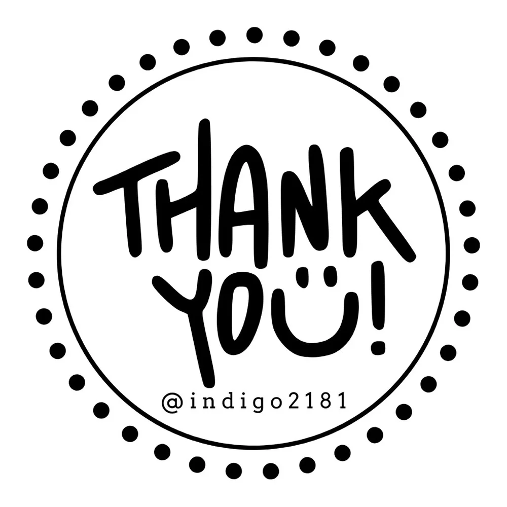 100 Custom Thank You Stickers Orange Green Blue Pink Purple Yellow
